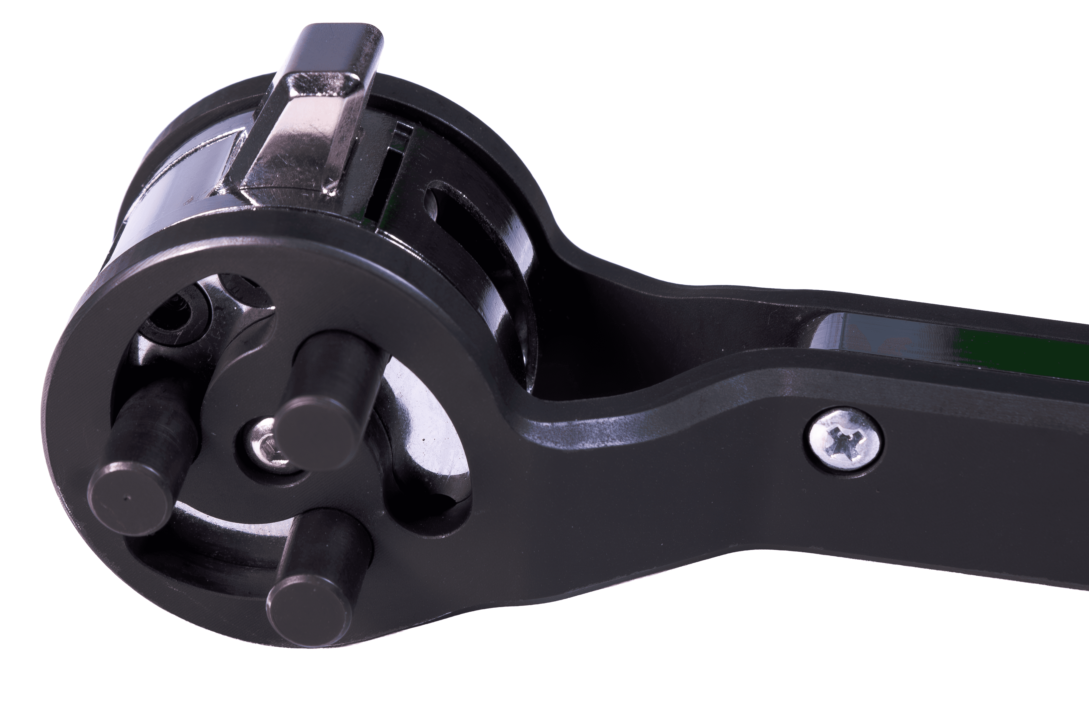 Close view of the coordinated pin mechanism in Trevor's Wrench